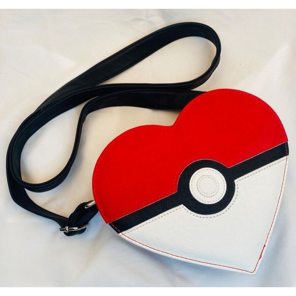 VERY RARE Loungefly Pokemon Pokeball Heart Love Crossbody Bag Purse HEART LOGO
